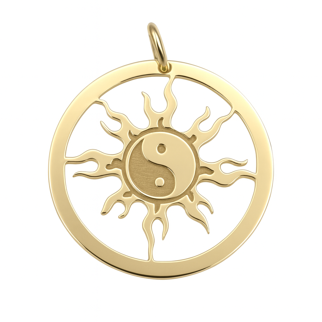 Collier Yin Yang plaqué or 18K