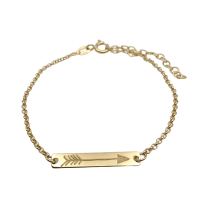 Pulsera Muvi de plata 925 bañada en oro con flecha