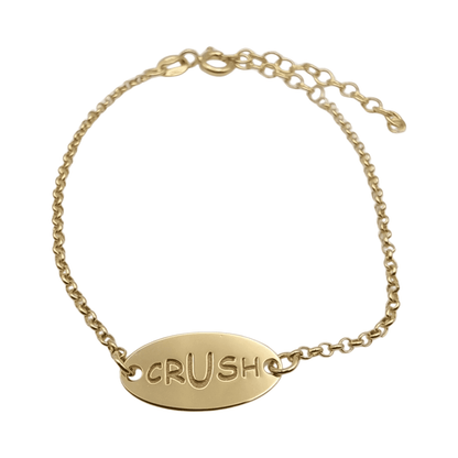 Pulsera Crush de plata 925 bañada en oro con medallón CRUSH