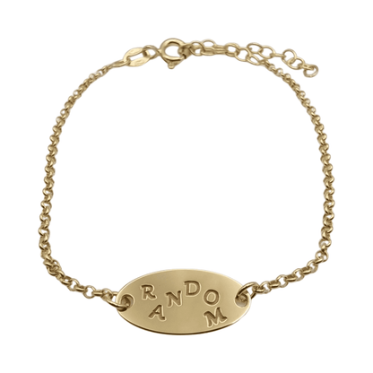 Pulsera Random de plata 925 bañada en oro con medallón RANDOM
