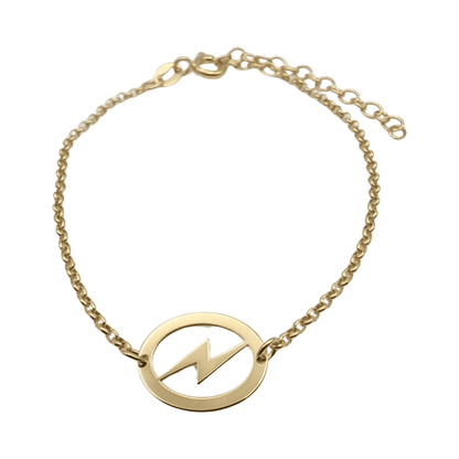 Pulsera Ray de plata 925 bañada en oro con rayo
