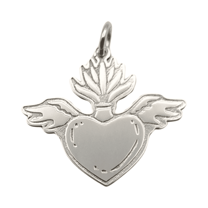 Collar Okan de plata 925 con corazón y alas