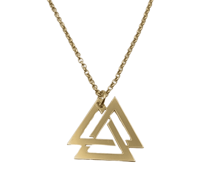 Collar Triyan geométrico de plata 925 bañado en oro