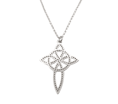 Collar Moloi de plata 925 con estrella y nudos wicca