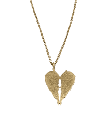 Collar Pada de plata 925 bañado en oro con alas