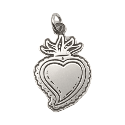 Collar Hati de plata 925 con corazón en llamas