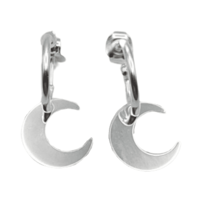 Pendientes Maan de plata 925 con media luna