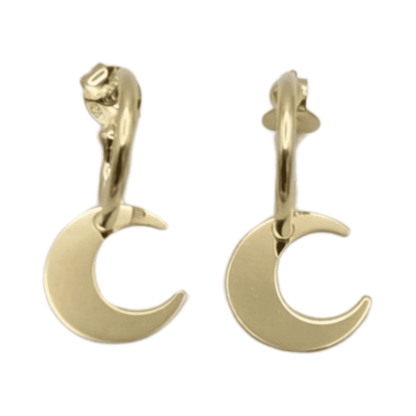 Pendientes Maan de plata 925 bañados en oro con media luna
