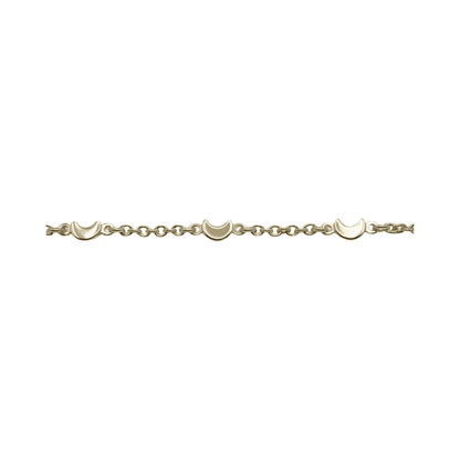 Pulsera Maan de plata 925 bañada en oro con media luna