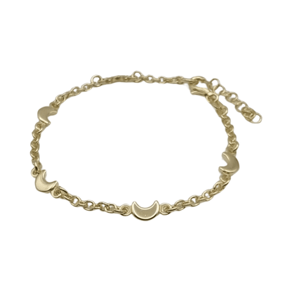Pulsera Maan de plata 925 bañada en oro con media luna