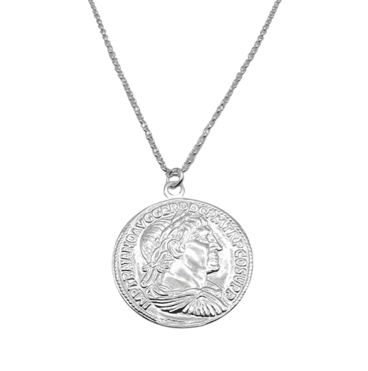 Collar Trajano de plata 925 con moneda romana