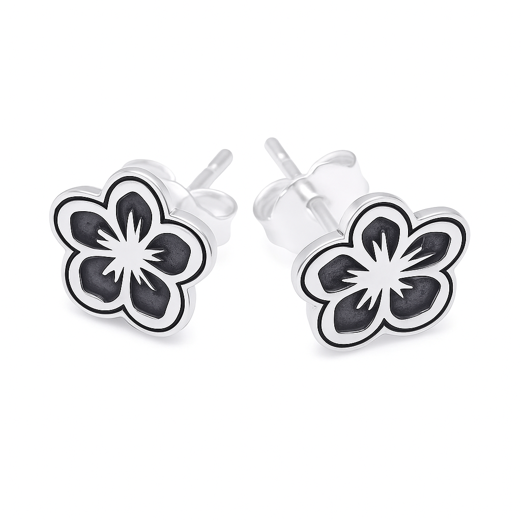 Pendientes Fure florales de plata 925