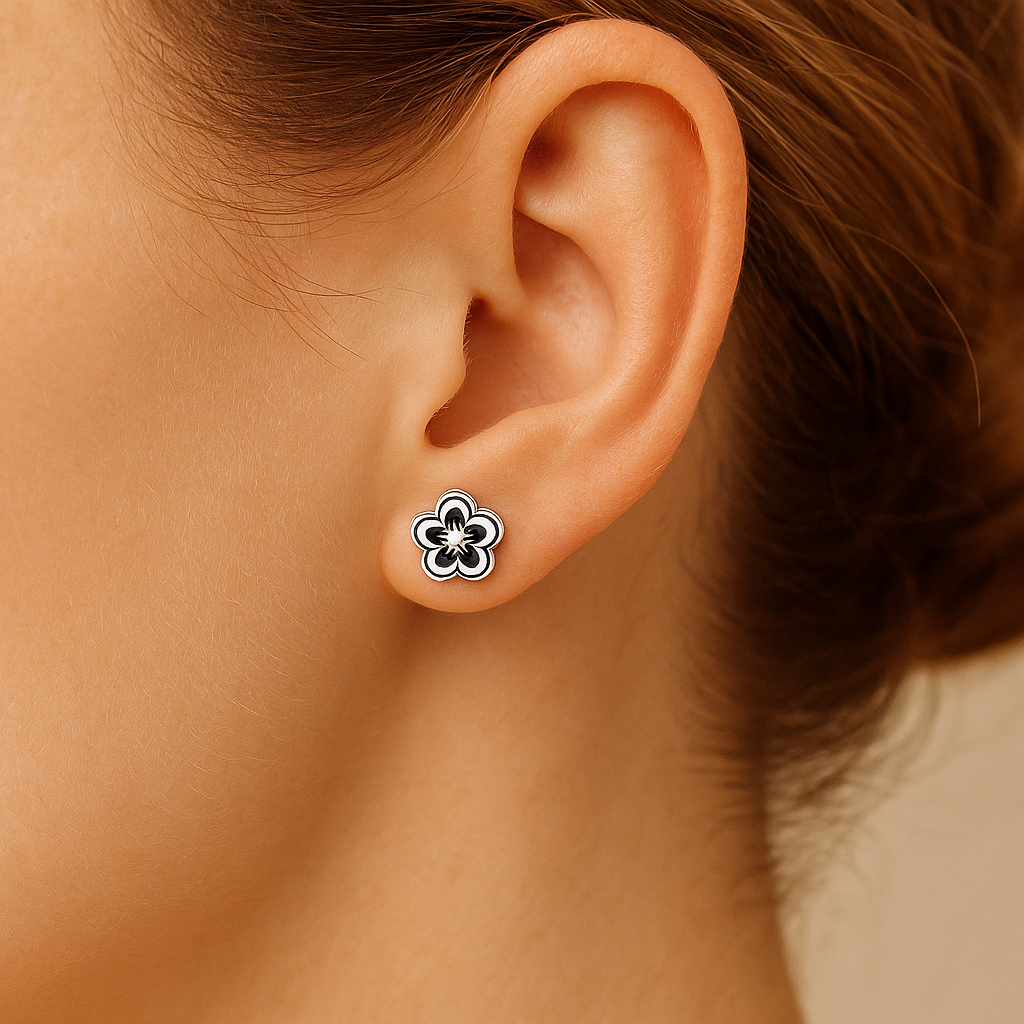 Pendientes Fure florales de plata 925