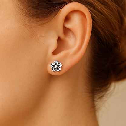 Pendientes Fure florales de plata 925