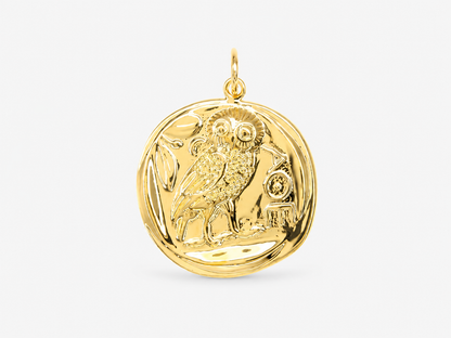 Collar Atenea de plata 925 bañado en oro con moneda griega