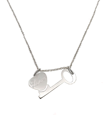Collar Shairi de plata 925 con llave Love