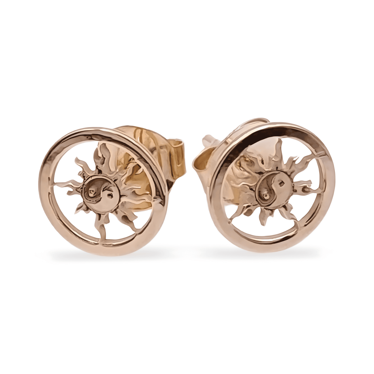 Boucles d’oreilles Yinyang plaquées or 21K