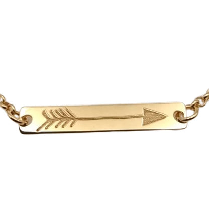 Pulsera Muvi de plata 925 bañada en oro con flecha