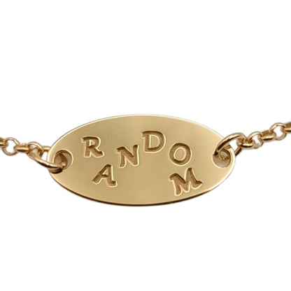 Pulsera Random de plata 925 bañada en oro con medallón RANDOM