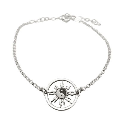 Pulsera Yinyang de plata 925 con símbolo yin yang
