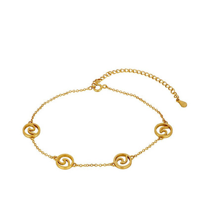 Tobillera Mareola chapada en oro 18K con diseño de olas