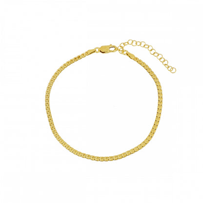 Tobillera Cadlin chapada en oro 18K con eslabón plano